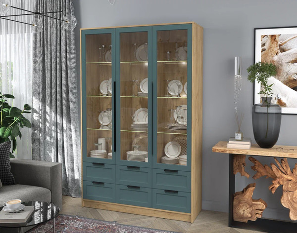 Шкаф с витриной Интерлиния Концепт Тренд КТ-ШВ3 с подсветкой