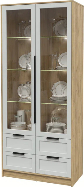 Шкаф с витриной Интерлиния Концепт Тренд КТ-ШВ2 с подсветкой