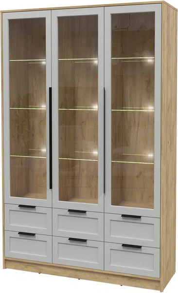 Шкаф с витриной Интерлиния Концепт Тренд КТ-ШВ3 с подсветкой - фото