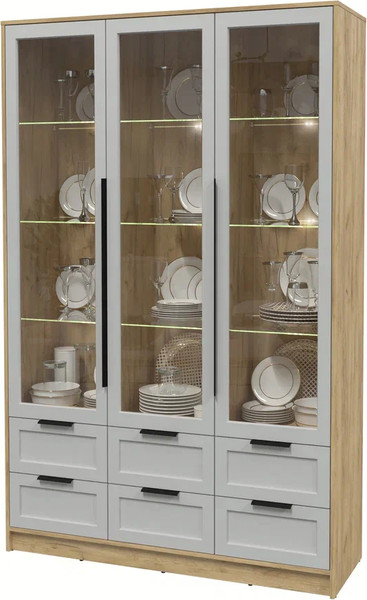 Шкаф с витриной Интерлиния Концепт Тренд КТ-ШВ3 с подсветкой