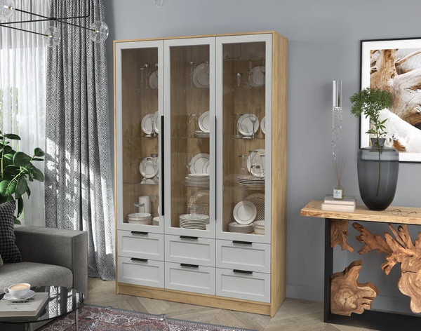 Шкаф с витриной Интерлиния Концепт Тренд КТ-ШВ3