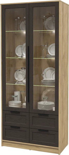Шкаф с витриной Интерлиния Концепт Тренд КТ-ШВ2 с подсветкой
