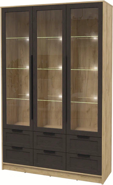 Шкаф с витриной Интерлиния Концепт Тренд КТ-ШВ3 с подсветкой - фото
