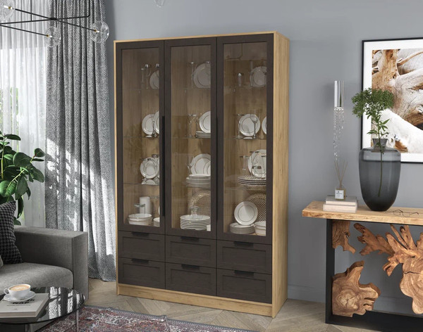 Шкаф с витриной Интерлиния Концепт Тренд КТ-ШВ3