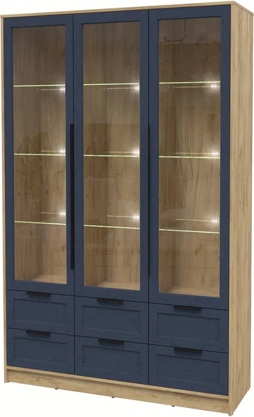 Шкаф с витриной Интерлиния Концепт Тренд КТ-ШВ3 с подсветкой - фото