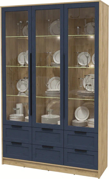 Шкаф с витриной Интерлиния Концепт Тренд КТ-ШВ3 с подсветкой