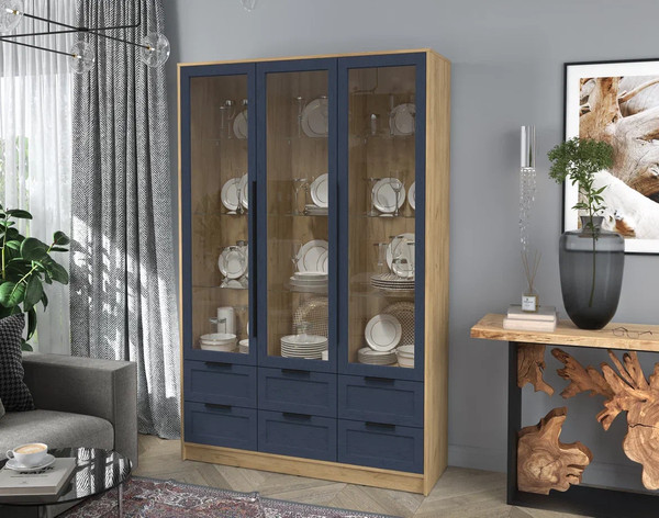 Шкаф с витриной Интерлиния Концепт Тренд КТ-ШВ3