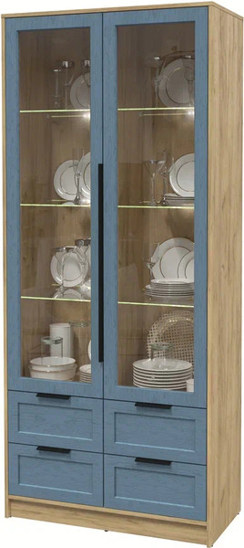 Шкаф с витриной Интерлиния Концепт Тренд КТ-ШВ2 с подсветкой