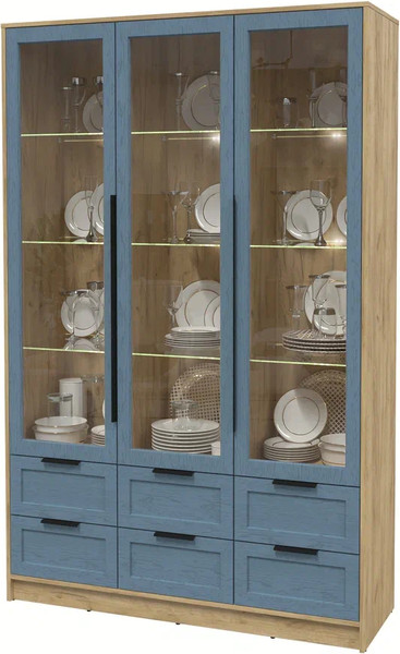 Шкаф с витриной Интерлиния Концепт Тренд КТ-ШВ3 с подсветкой