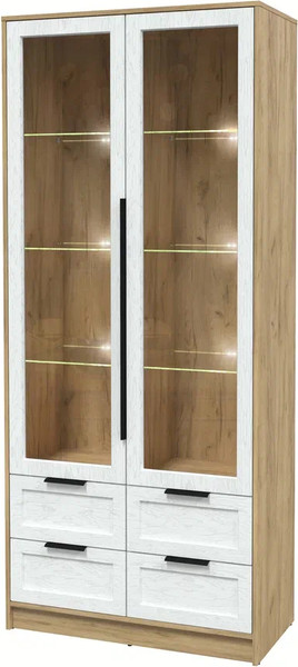 Шкаф с витриной Интерлиния Концепт Тренд КТ-ШВ2 с подсветкой - фото