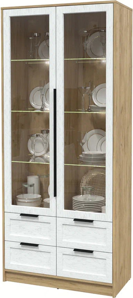 Шкаф с витриной Интерлиния Концепт Тренд КТ-ШВ2 с подсветкой