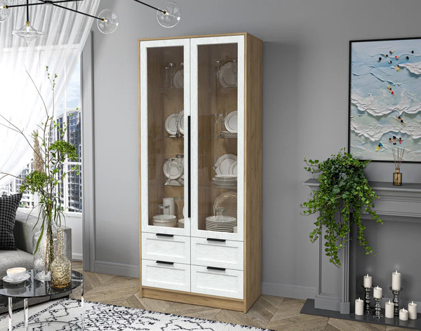 Шкаф с витриной Интерлиния Концепт Тренд КТ-ШВ2