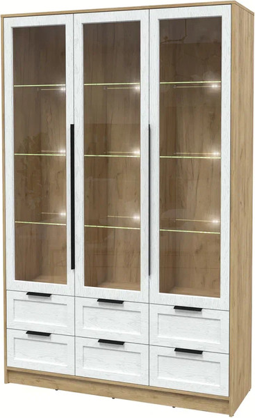 Шкаф с витриной Интерлиния Концепт Тренд КТ-ШВ3 с подсветкой - фото