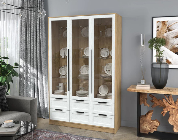 Шкаф с витриной Интерлиния Концепт Тренд КТ-ШВ3