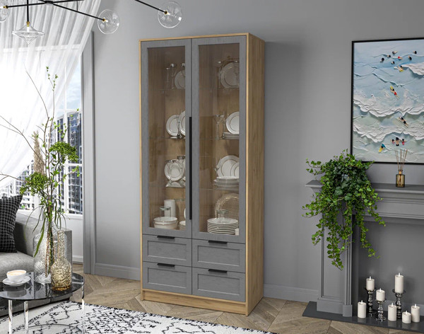 Шкаф с витриной Интерлиния Концепт Тренд КТ-ШВ2