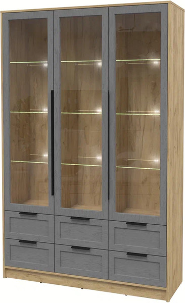 Шкаф с витриной Интерлиния Концепт Тренд КТ-ШВ3 с подсветкой - фото