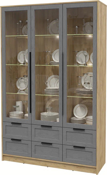 Шкаф с витриной Интерлиния Концепт Тренд КТ-ШВ3 с подсветкой