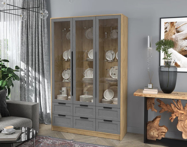 Шкаф с витриной Интерлиния Концепт Тренд КТ-ШВ3