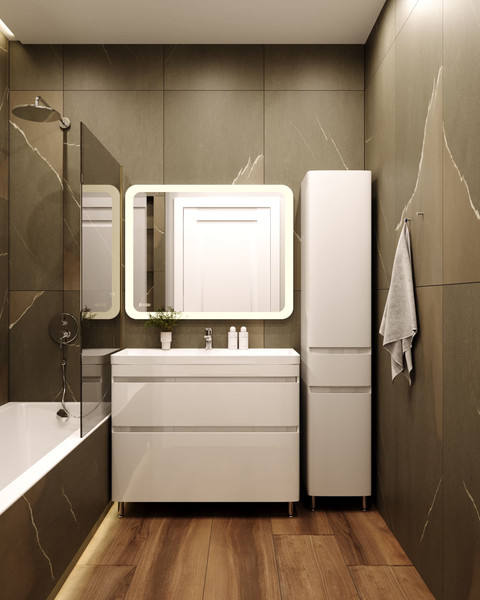 Тумба с умывальником Symbolite Атлантика 100 Люкс Plus + Атлантика 100 - фото