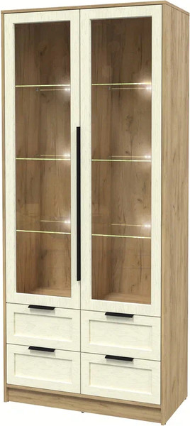 Шкаф с витриной Интерлиния Концепт Тренд КТ-ШВ2 с подсветкой - фото