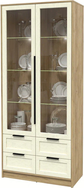 Шкаф с витриной Интерлиния Концепт Тренд КТ-ШВ2 с подсветкой