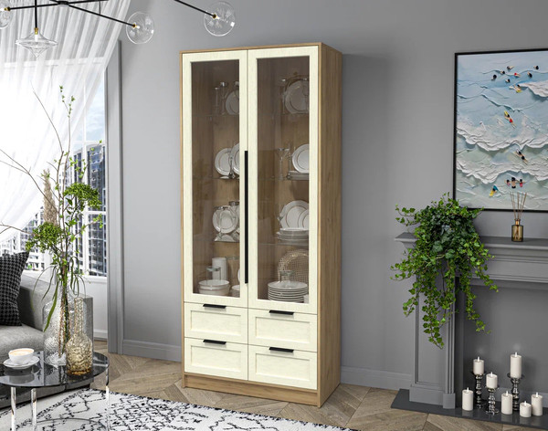 Шкаф с витриной Интерлиния Концепт Тренд КТ-ШВ2