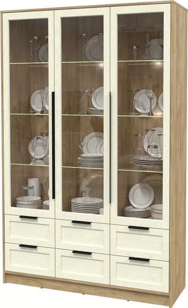 Шкаф с витриной Интерлиния Концепт Тренд КТ-ШВ3 с подсветкой