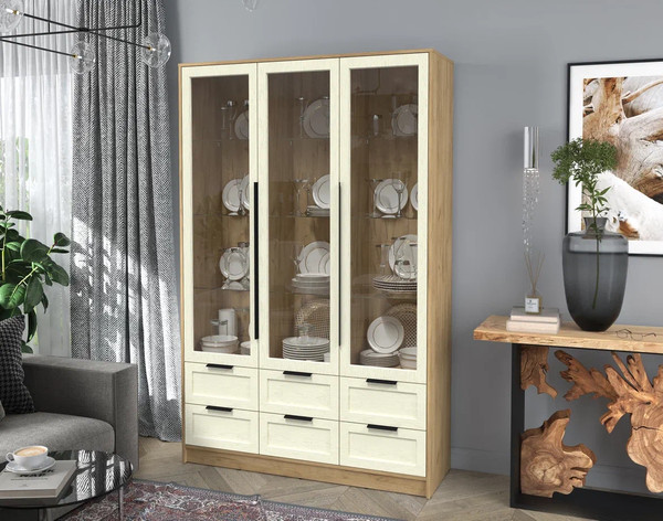 Шкаф с витриной Интерлиния Концепт Тренд КТ-ШВ3