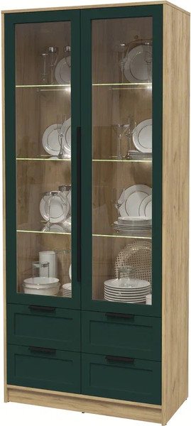 Шкаф с витриной Интерлиния Концепт Тренд КТ-ШВ2 с подсветкой