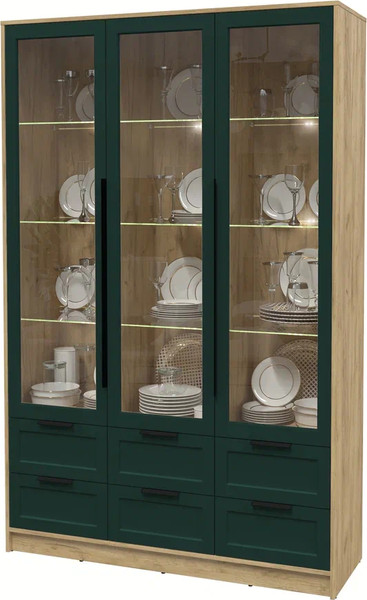 Шкаф с витриной Интерлиния Концепт Тренд КТ-ШВ3 с подсветкой