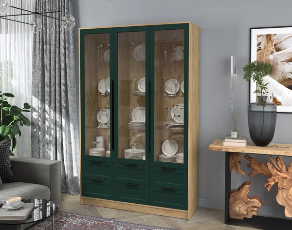 Шкаф с витриной Интерлиния Концепт Тренд КТ-ШВ3