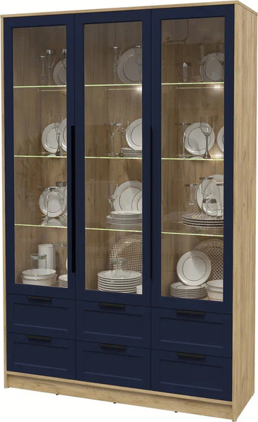 Шкаф с витриной Интерлиния Концепт Тренд КТ-ШВ3 с подсветкой