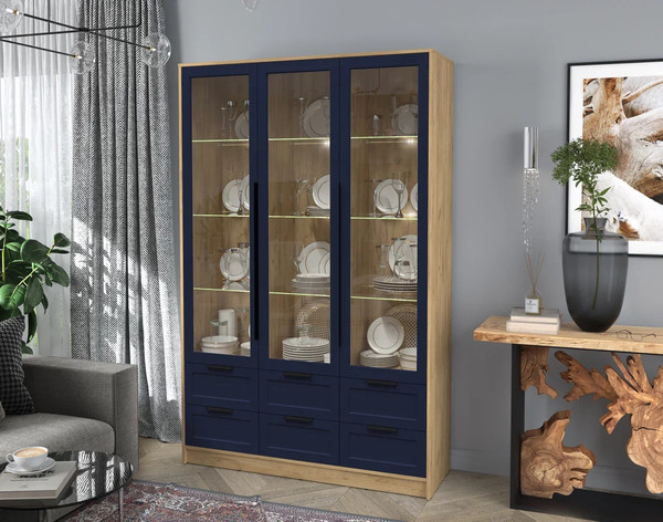 Шкаф с витриной Интерлиния Концепт Тренд КТ-ШВ3 с подсветкой