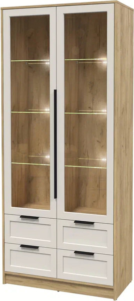 Шкаф с витриной Интерлиния Концепт Тренд КТ-ШВ2 с подсветкой - фото