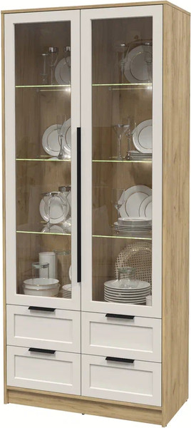 Шкаф с витриной Интерлиния Концепт Тренд КТ-ШВ2 с подсветкой