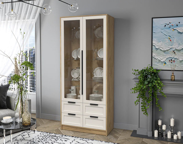 Шкаф с витриной Интерлиния Концепт Тренд КТ-ШВ2