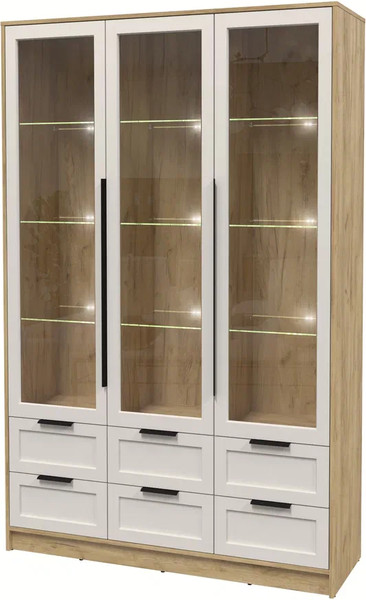 Шкаф с витриной Интерлиния Концепт Тренд КТ-ШВ3 с подсветкой - фото