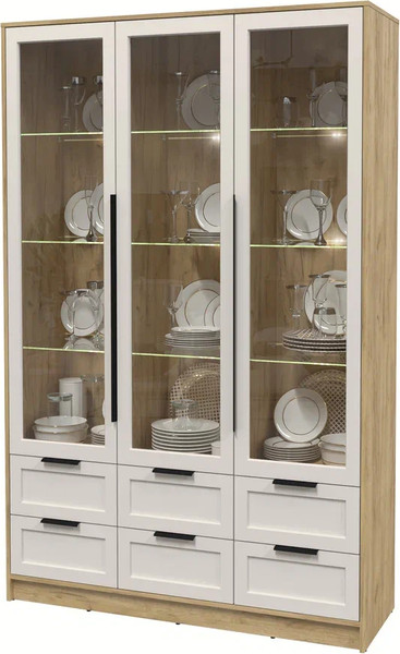 Шкаф с витриной Интерлиния Концепт Тренд КТ-ШВ3 с подсветкой