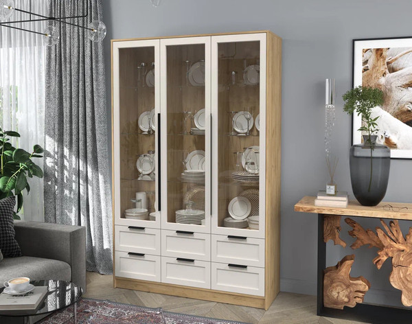 Шкаф с витриной Интерлиния Концепт Тренд КТ-ШВ3