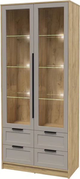 Шкаф с витриной Интерлиния Концепт Тренд КТ-ШВ2 с подсветкой - фото