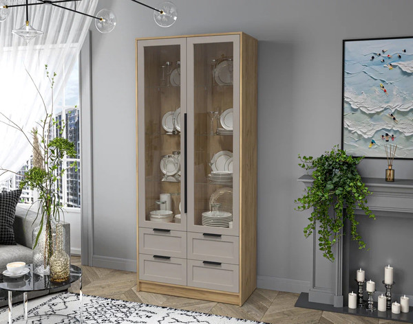 Шкаф с витриной Интерлиния Концепт Тренд КТ-ШВ2