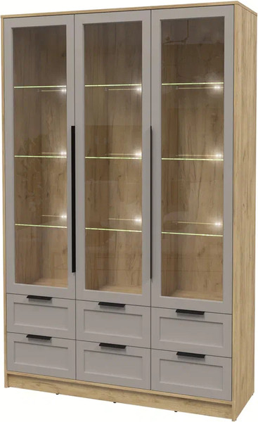 Шкаф с витриной Интерлиния Концепт Тренд КТ-ШВ3 с подсветкой - фото
