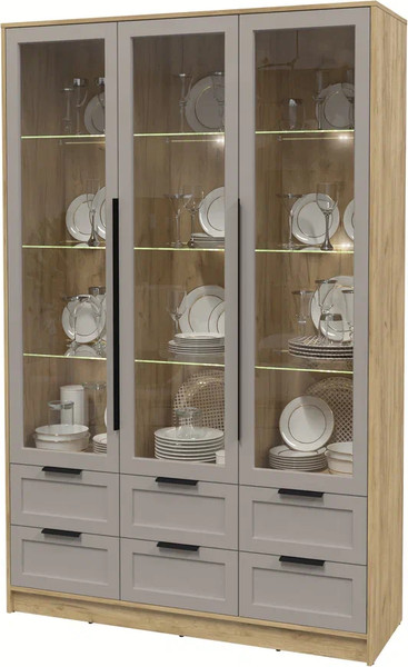 Шкаф с витриной Интерлиния Концепт Тренд КТ-ШВ3 с подсветкой