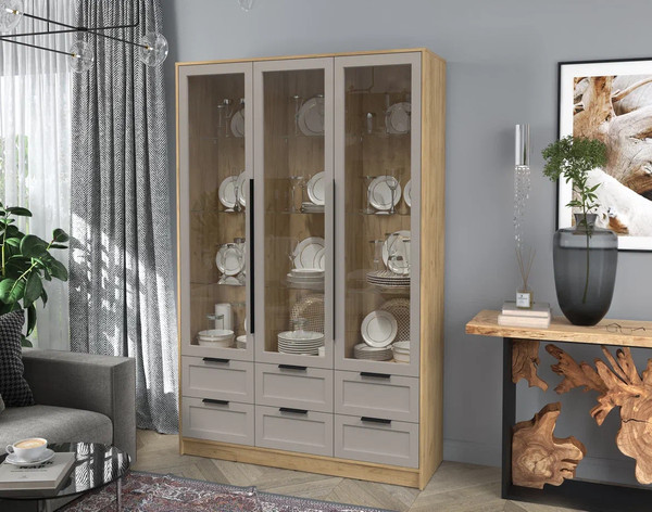 Шкаф с витриной Интерлиния Концепт Тренд КТ-ШВ3