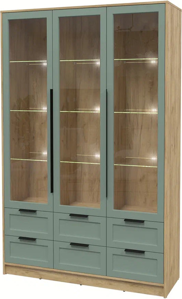 Шкаф с витриной Интерлиния Концепт Тренд КТ-ШВ3 с подсветкой - фото