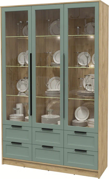 Шкаф с витриной Интерлиния Концепт Тренд КТ-ШВ3 с подсветкой