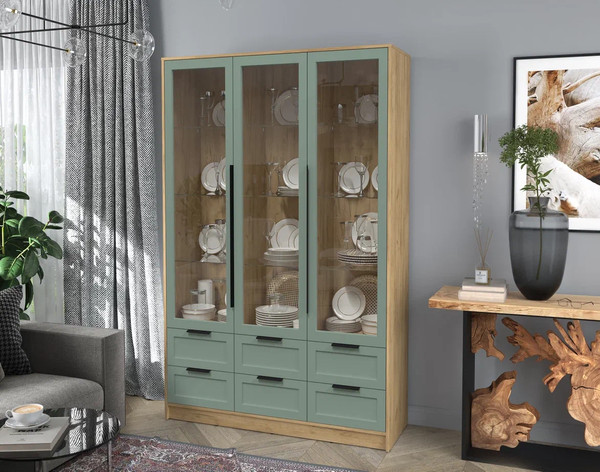 Шкаф с витриной Интерлиния Концепт Тренд КТ-ШВ3