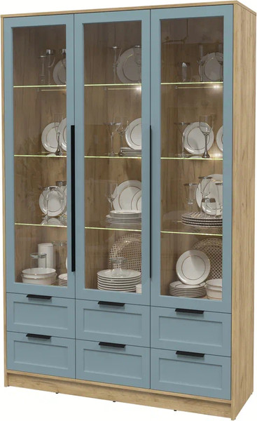 Шкаф с витриной Интерлиния Концепт Тренд КТ-ШВ3 с подсветкой