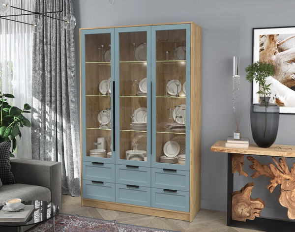 Шкаф с витриной Интерлиния Концепт Тренд КТ-ШВ3 с подсветкой