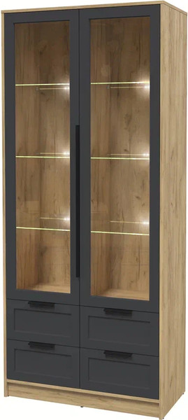 Шкаф с витриной Интерлиния Концепт Тренд КТ-ШВ2 с подсветкой - фото